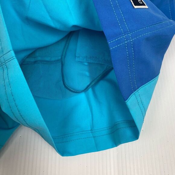 Speedo Men's Swimsuit size L Blue Short Round Solid Block beach UPF 50+ Y2K NEW - Picture 8 of 13